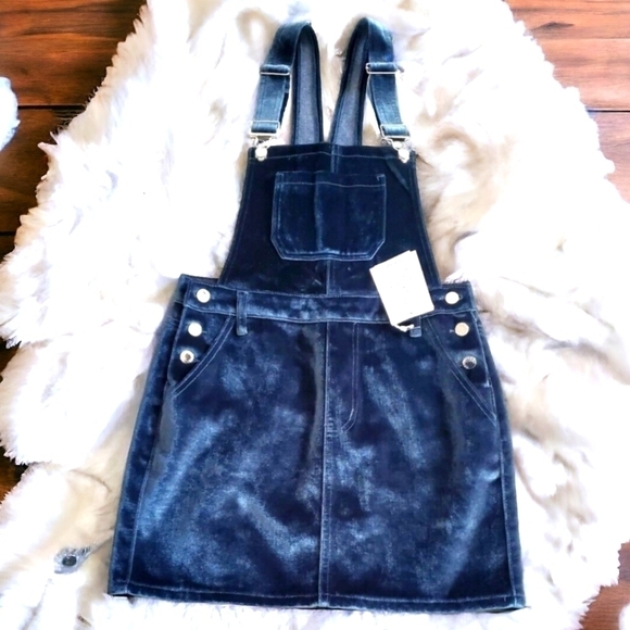 Forever 21 Blue Denim Mini Dress with Yellow Top - Picture 3 of 5